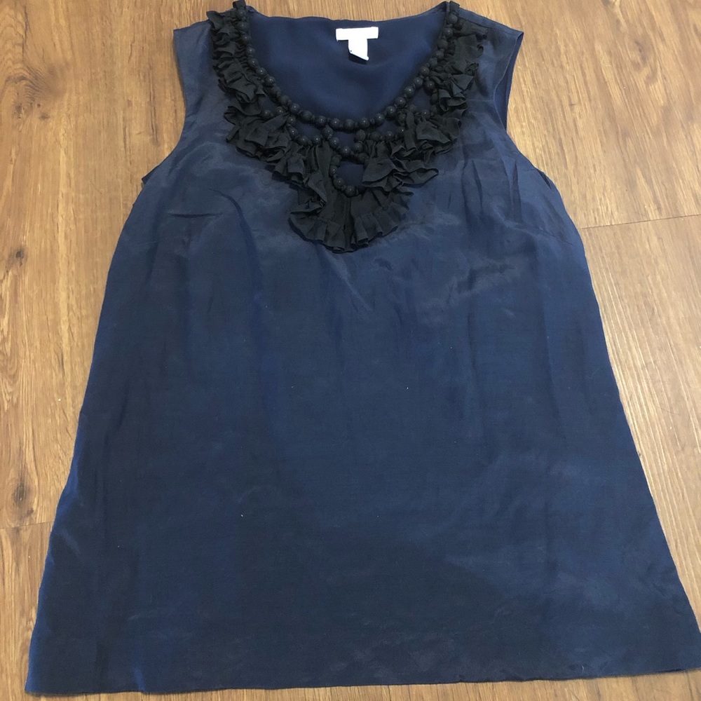 🎸J. Crew Navy and Black Blouse